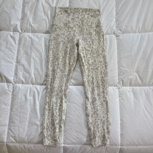 White Cheetah Lululemon Align Leggings Size 6